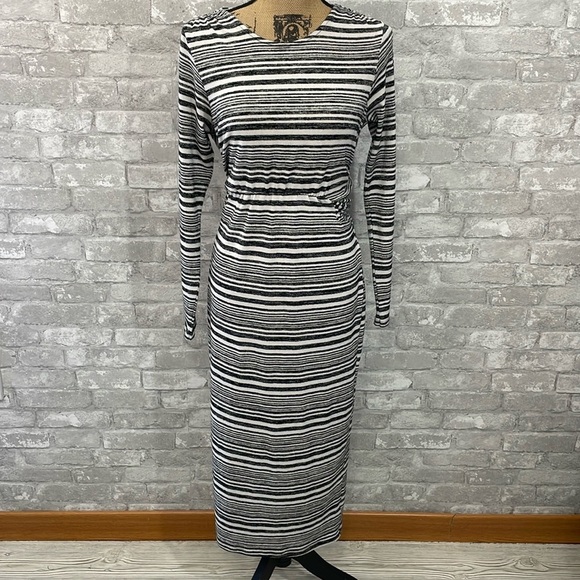 ASOS Striped Open Back MIDI Dress - Picture 1 of 8